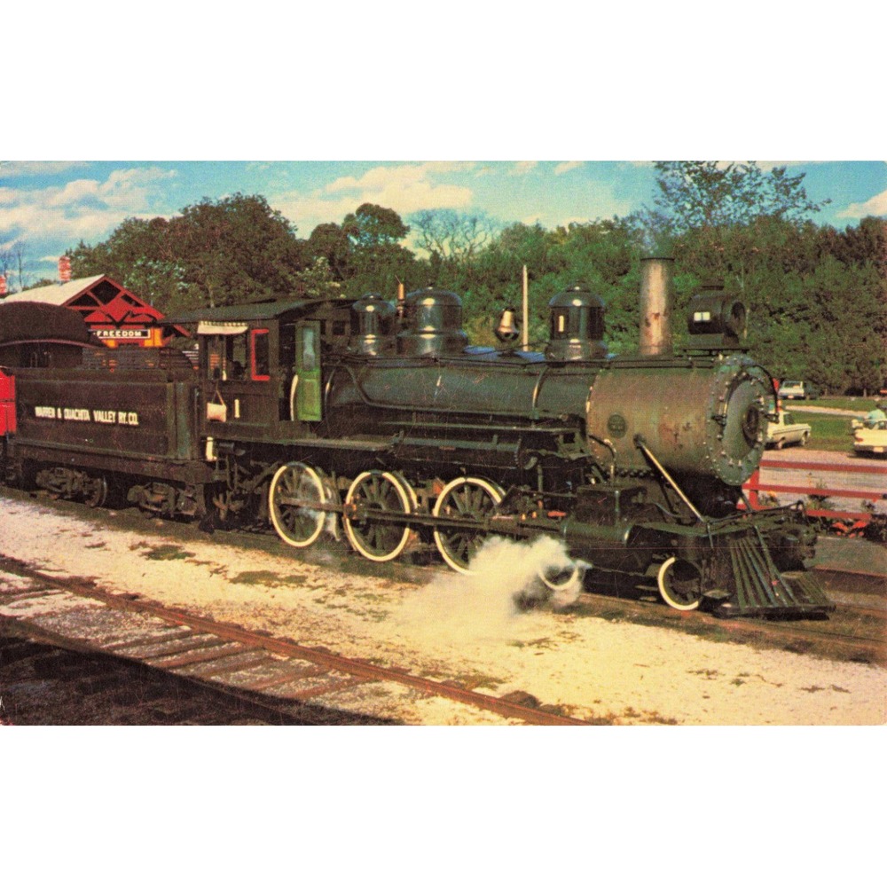 Warren & Ouachita Valley Railway No 1 Steam Locomotive 4-6-0 Train Postcard